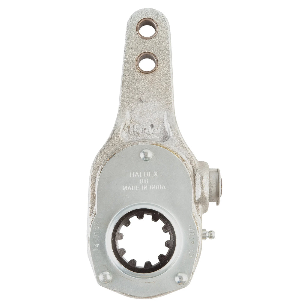 Automann E-1063 manual slack adjuster for brakes, shown in a detailed image with metal components and adjustment mechanism.
