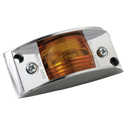 Automann 571.LG264A amber marker light with chrome armored housing, designed for vehicle lighting and safety.