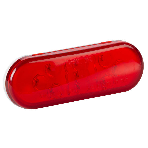 Automann 571.LD603R9-S/T/T LED 6-inch oval red male 3-pin lighting connector, showing the red LED and oval shape.