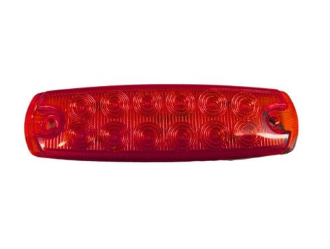 Automann 571.LD267R12-Marker Light LED with SS bezel in red, showing the compact LED marker light for vehicle lighting.