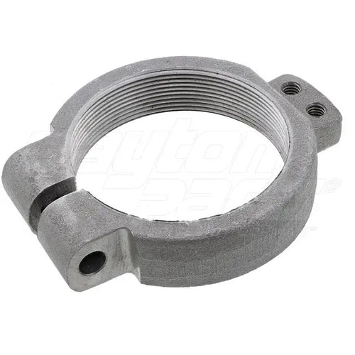 Dayton Mack trunnion nut M1600, heavy-duty trunnion nut for industrial machinery, with detailed threading and robust metal construction.