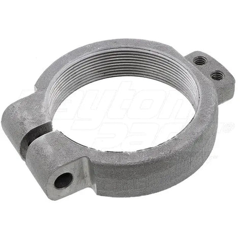 Dayton Mack trunnion nut M1600, heavy-duty trunnion nut for industrial machinery, with detailed threading and robust metal construction.