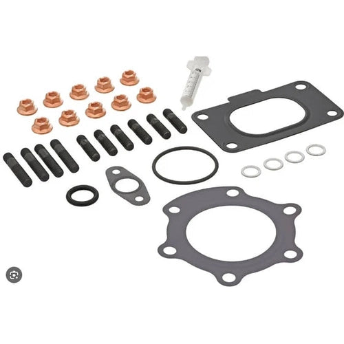 Automann Turbo Mounting Kit for Detroit DD13 engine, includes mounting hardware and components for turbocharger installation.