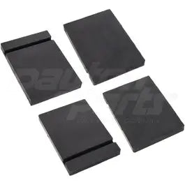 Rubber pad for Neway drilling equipment, Automann 325-238, showing textured black rubber surface with mounting holes