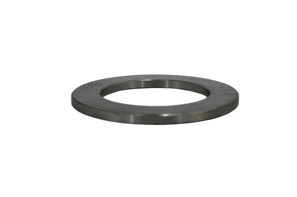 Steel thrust washer MX303 by Automann, trunnion suspension washer for heavy-duty vehicle applications, showing its metallic surface and shape.