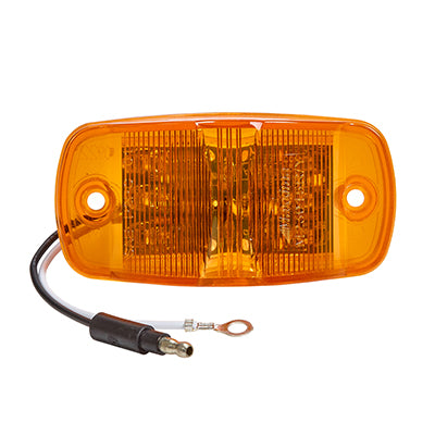 Automann 571.LD26A10MV-Marker Light LED in amber, 2x4 inches, 10-30V, mounted on a vehicle for safety and visibility.
