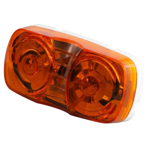 Automann 571.LG26A-Marker Light, 2x4 inch bullseye amber lighting with lens, used for vehicle signal or marker illumination.