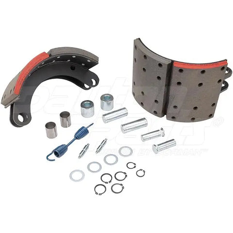Dayton SB23D384591FT brake shoebox with 12.25 x 7.5 inch Dana FT 23K brake shoe packaging, showing the product and branding.