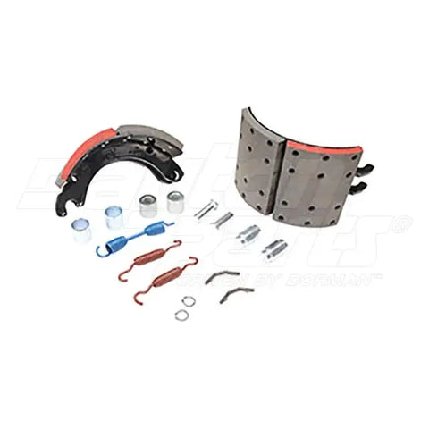 Dayton SB23D384591PQ brake shoebox with 12.25 x 7.5 inch Dexter PQ 23k brake shoes stored inside