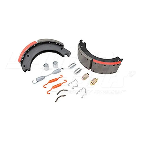 Dayton SB23D384702QP brake shoebox with 15x4 inch Rockwell Q+ 23K brake shoes, showing the packaging and product details.
