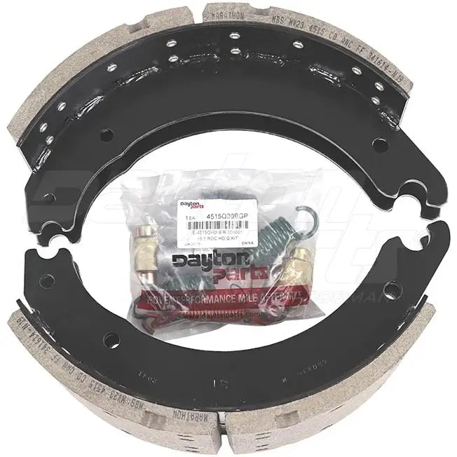 Dayton SB23E4515Q brake shoebox with 16.5 x 7.0 inch Rockwell Q 23K brake shoe in a black metal container