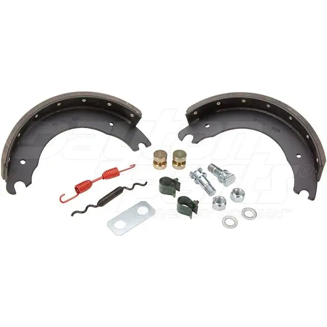 Dayton SB23M1308Q brake shoebox with 15x4 inch Rockwell Q 23K brake shoes, showing the packaged component and branding.
