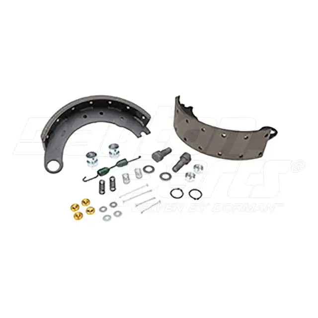 Dayton SB23M1308T brake shoebox with 15x4 inch Rockwell T 23K brake shoe packaging showing the product and branding.