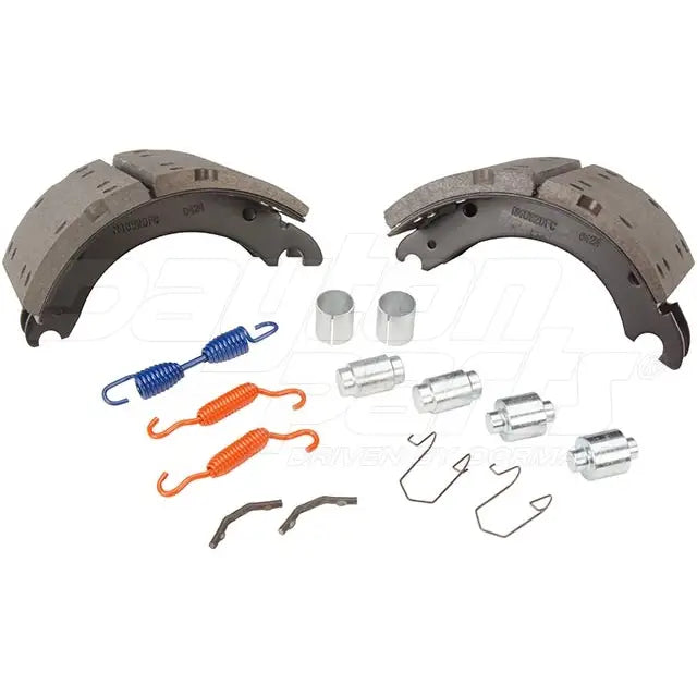 Dayton SB23M4692FC brake shoebox with 12.25 x 7.5-inch Dana FC 23K brake shoes for heavy-duty vehicle maintenance.