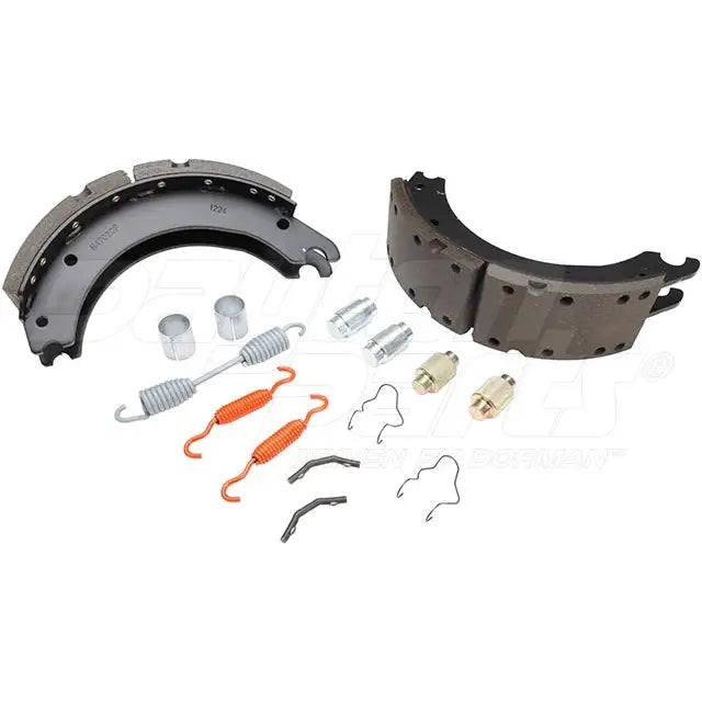 Dayton SB23M4702QP brake shoebox with 15x4 inch Rockwell Q+ 23K brake shoes, metal container for safe storage.