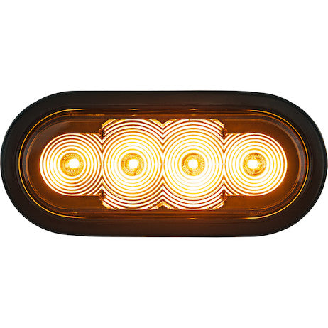 SL62AO- Buyers 6 Inch LED Oval Strobe Light With Amber LEDs And Amber Lens