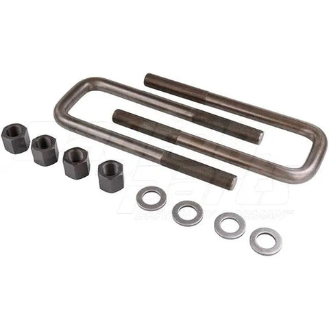Square U-bolt kit by Automann, 3/4 inch diameter, 4 inch wide, 9-7/8 inch length, with a square bend design.