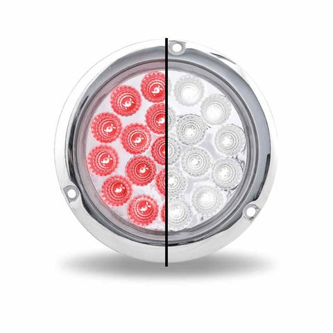 Automann 571.LD40R17-S/T/T LED 4-inch red light showing a bright red LED lens for vehicle or outdoor lighting.