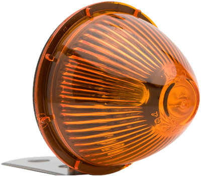 Automann 571.LG131A beehive amber marker light, 2-1/2 inch diameter, for vehicle lighting, with a clear glass lens and amber color.