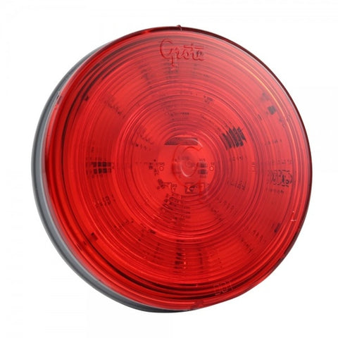 Automann 571.LD40R60-S/T/T LED 4-inch red light showing a bright red LED lens on a lighting fixture