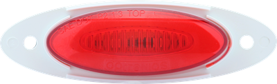 Red LED marker light with Zeon Halo design by Automann, suitable for automotive or lighting applications.