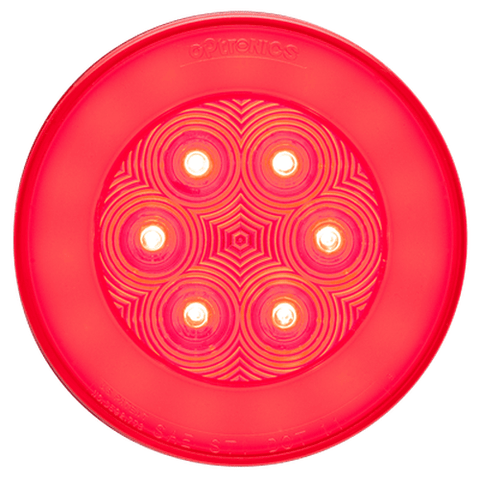 Automann 571.LD41R25-S/T/T LED 4-inch red Zeon Halo lighting fixture with red LED ring and modern design.
