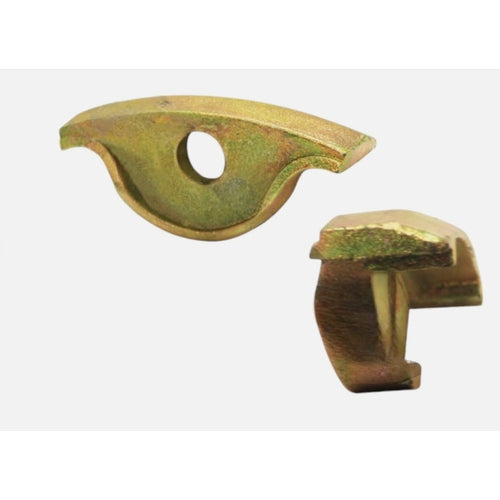 Automann E-5827 wheel end clamp securely holding a vehicle wheel, showcasing durable metal construction and installation features.