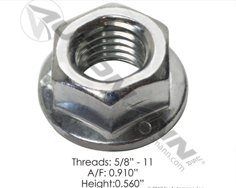 FLNC104-Flange Nut-5/8 USS (Coarse Thread)