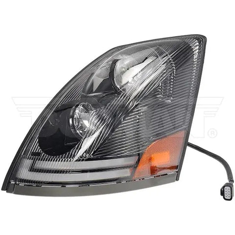 Dayton LED headlight for left side, clear lens and mounting bracket, automotive lighting part.