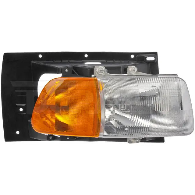 Dayton heavy duty right headlight for vehicle, durable construction, shown in black with clear lens, designed for heavy-duty use