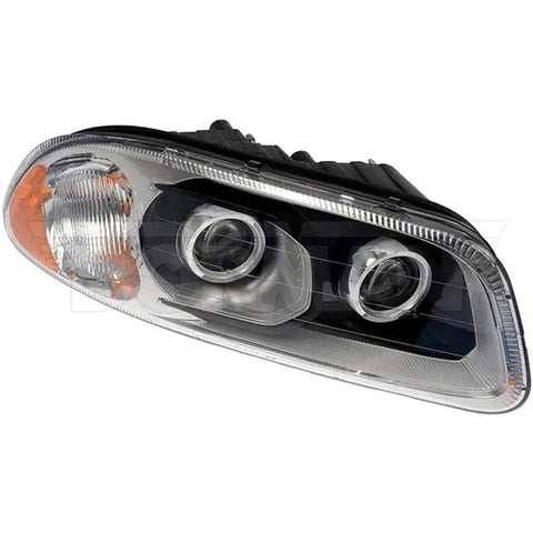 Dayton heavy duty LED headlight, high-intensity headlamp with durable design, shown in black with bright LED bulb and adjustable strap.