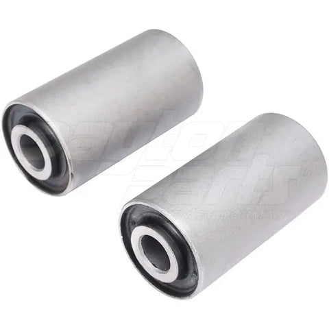 Dayton RB-233 leaf spring bushing set of two, rubber bushings for suspension, shown in black with metal sleeves.