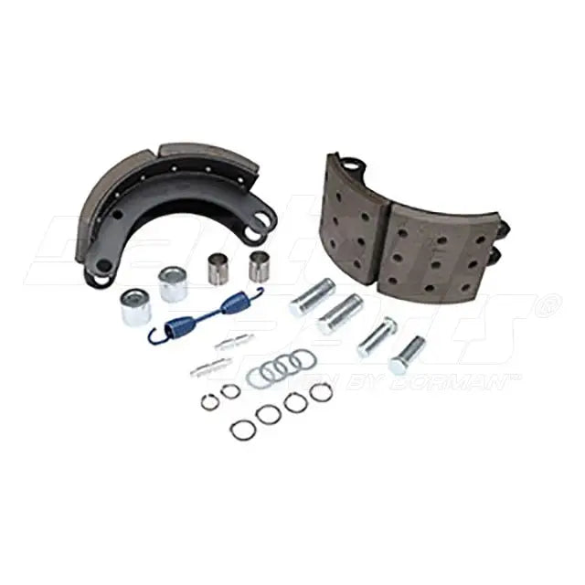 Dayton SB23M4536FT brake shoebox with 12.25 x 5.5 inch Dana Ft 23K brake shoe packaging, featuring metal components inside