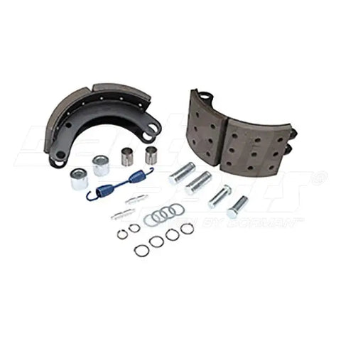 Dayton SB23M4536FT brake shoebox with 12.25 x 5.5 inch Dana Ft 23K brake shoe packaging, featuring metal components inside