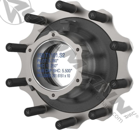 150.T1101.S2-Outboard Mount Hub Assembly, (product_type), (product_vendor) - Nick's Truck Parts