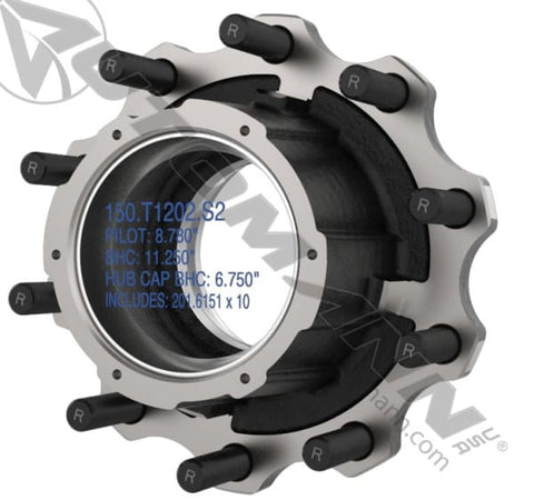 150.T1202.S2-Outboard Mount Hub Assembly, (product_type), (product_vendor) - Nick's Truck Parts