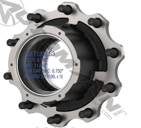 150.T1202.S3-Outboard Mount Hub Assembly, (product_type), (product_vendor) - Nick's Truck Parts