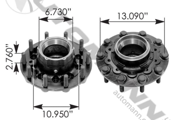 150.T1209.S2-Outboard Mount Hub Assy, (product_type), (product_vendor) - Nick's Truck Parts