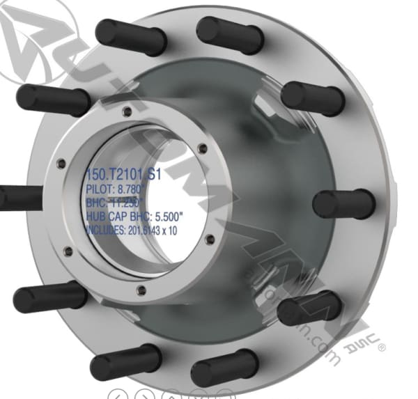 150.T2101.S1-Outboard Mount Wheel Hub Assy Aluminum, (product_type), (product_vendor) - Nick's Truck Parts