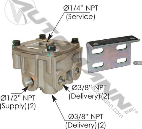 170.065206-R12 Type Relay Valve, (product_type), (product_vendor) - Nick's Truck Parts