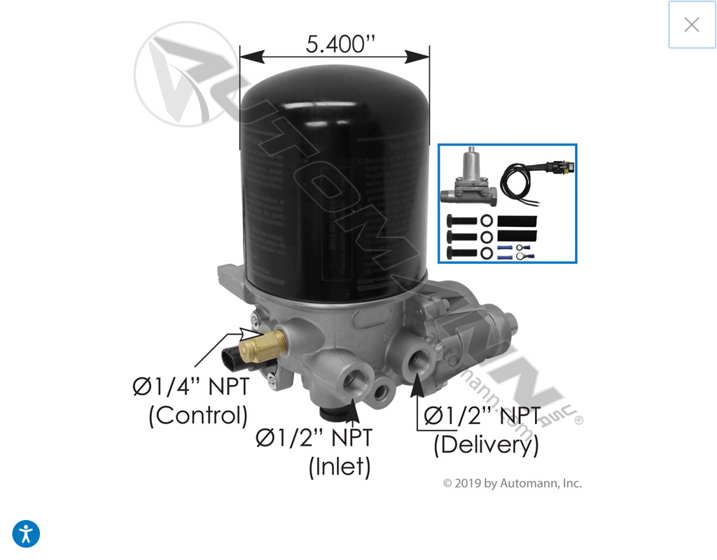 170.955630 - Wabco SS1200 Type Coalescing Air Dryer - Nick's Truck Parts