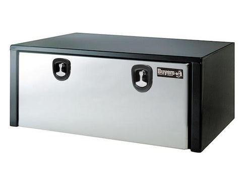 Buyers-1702725-18 in. X 18 in. X 72 in. Black Box with  Polished Stainless Door Underbody, (product_type), (product_vendor) - Nick's Truck Parts