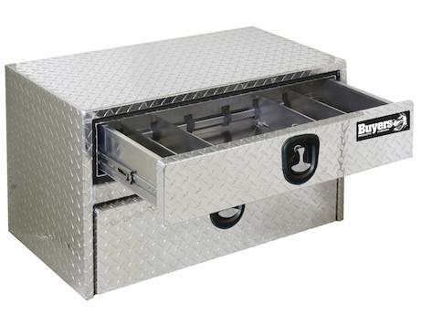 Buyers-1712210-20x18x48 Inch Diamond Tread Aluminum Underbody Truck Box With Drawer, (product_type), (product_vendor) - Nicks Truck Parts