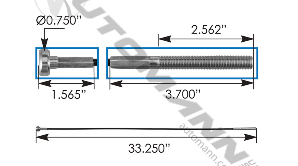 172.46333MC- Cable Air Tank Mounting 33.3in - Nick's Truck Parts