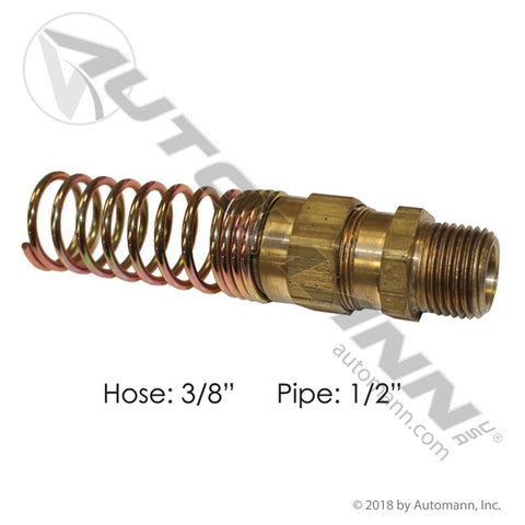 177.16936D - Hose Coupling w/Spring 3/8IN x 1/2NPT - Nick's Truck Parts
