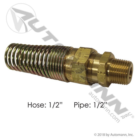177.16938D - Hose Coupling w/Spring 1/2IN x 1/2NPT - Nick's Truck Parts