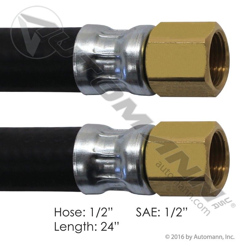 177.7524 - Air Hose Assy 1/2in 1/2in SAE Swl-24in L - Nick's Truck Parts