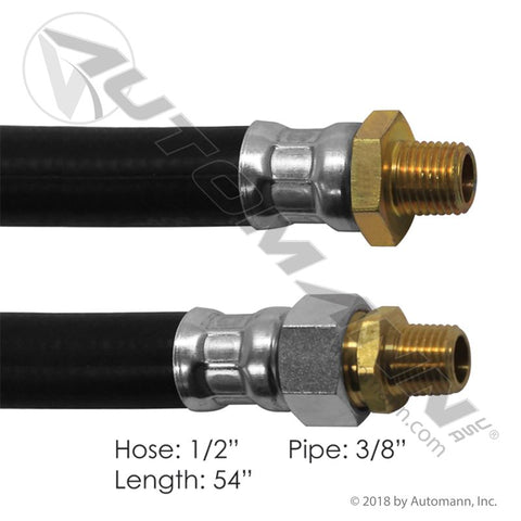 177.7854- Air Hose Assy 1/2IDx3/8NPTx52IN - Nick's Truck Parts
