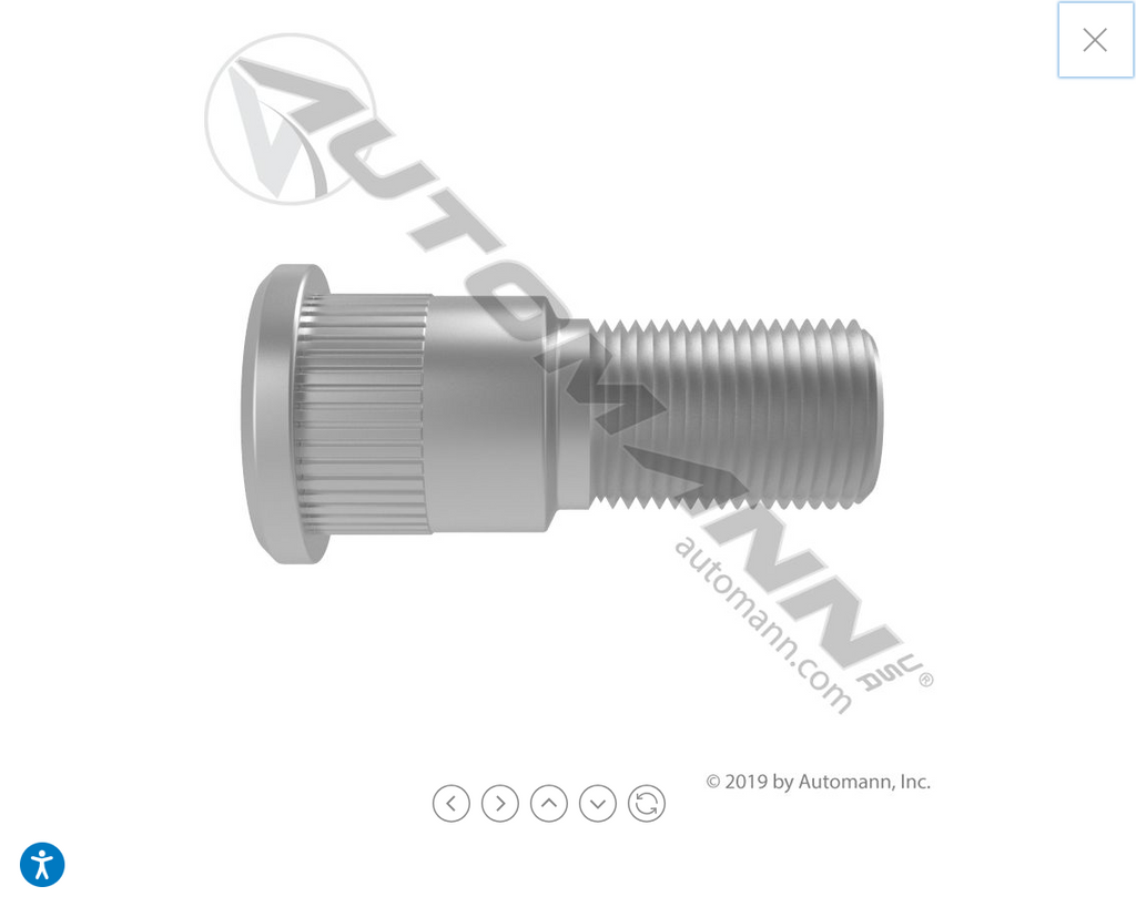 201.6120L-Metric Serrated Stud LH - Nick's Truck Parts