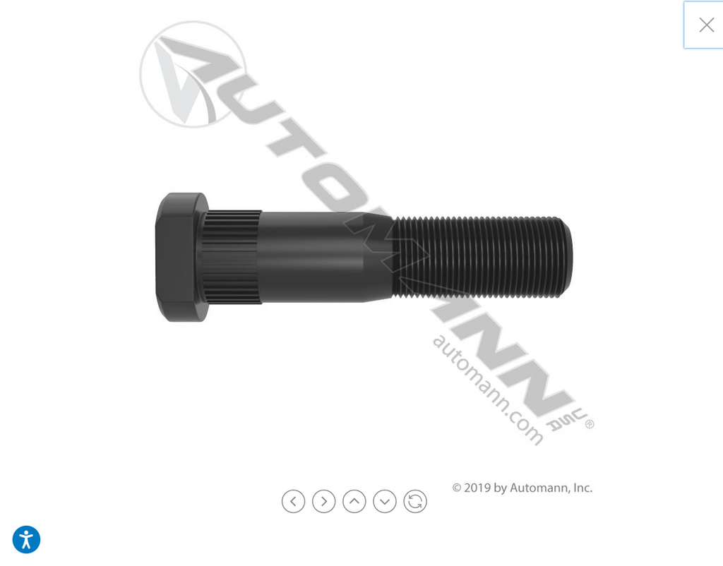 201.6242- Metric Serrated Stud RH - Nick's Truck Parts